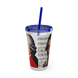 Mozart and Manuscript Design on Tumbler with Straw - 16oz, Perfect for Music Lovers
