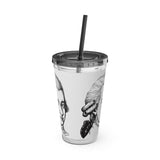 Mozart Sketch Design on Tumbler with Straw - 16oz, Perfect for Music Lovers