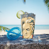 Beethoven Design 02 on Tumbler with Straw - 16oz, Perfect for Music Lovers