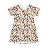 Coolourful Musical instruments T-Shirt Dress (AOP) (1)