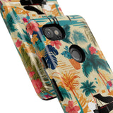 Tropical Piano Google Pixel Phone Case - Floral Design for Music Lovers