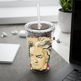 Beethoven Design 02 on Tumbler with Straw - 16oz, Perfect for Music Lovers