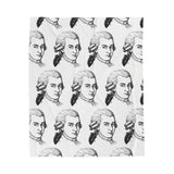 Mozart Sketch Design on Velveteen Plush Blanket for Music Lovers
