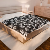 Piano Keys Design 03 on Velveteen Plush Blanket for Music Lovers