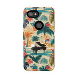Tropical Piano Google Pixel Phone Case - Floral Design for Music Lovers