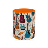Musical Instruments Design 03 on Accent Coffee Mug - Beautiful Design for Music Lovers