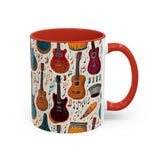 Musical Instruments Design 03 on Accent Coffee Mug - Beautiful Design for Music Lovers