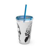 Mozart Sketch Design on Tumbler with Straw - 16oz, Perfect for Music Lovers