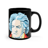 Beethoven Image on Black mug 11oz