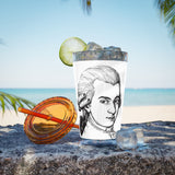 Mozart Sketch Design on Tumbler with Straw - 16oz, Perfect for Music Lovers