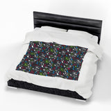 Music Notes Design 04 on Velveteen Plush Blanket for Music Lovers