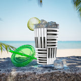 Piano Keys Design 01 on Tumbler with Straw - 16oz, Perfect for Music Lovers