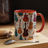 Musical Instruments Design 03 on Accent Coffee Mug - Beautiful Design for Music Lovers