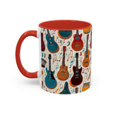Musical Instruments Design 03 on Accent Coffee Mug - Beautiful Design for Music Lovers