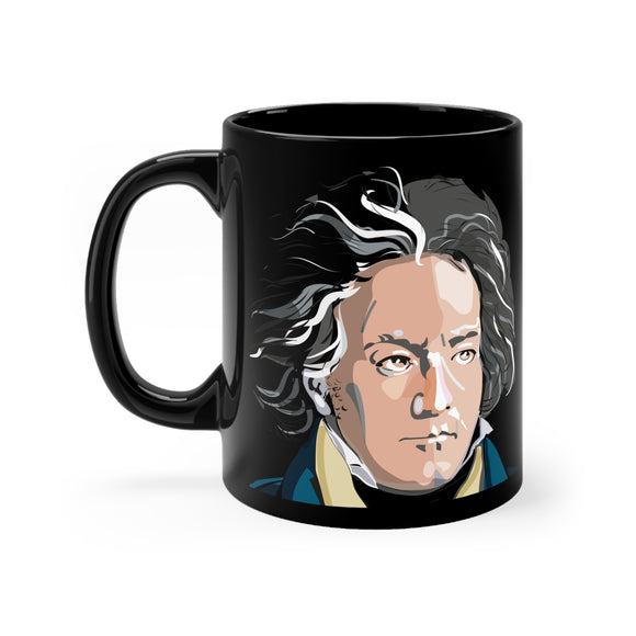 Beethoven Image 7 on Black mug 11oz