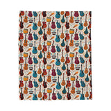 Musical Instruments Design 03 on Velveteen Plush Blanket for Music Lovers