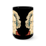 Beethoven Image 3 on Black Mug 15oz