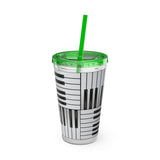 Piano Keys Design 01 on Tumbler with Straw - 16oz, Perfect for Music Lovers