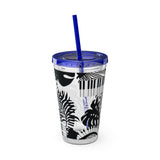 Piano Keys Design 02 on Tumbler with Straw - 16oz, Perfect for Music Lovers