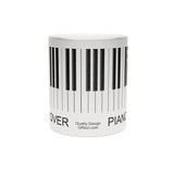 Piano Lover Metallic Mug (Silver / Gold) 11 oz beautiful piano keyboard design