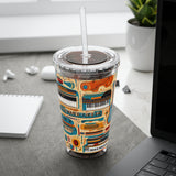 Sunsplash Musical Instruments Design 02 on Tumbler with Straw - 16oz, Perfect for Music Lovers