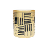 Piano Keys Design 01 on Metallic Mug (Silver / Gold) 11 oz Beautiful Design For Music Lovers