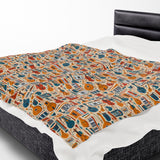 Musical Instruments Design 01 on Velveteen Plush Blanket for Music Lovers