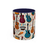 Musical Instruments Design 03 on Accent Coffee Mug - Beautiful Design for Music Lovers