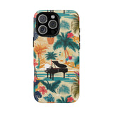 Tropical Piano iPhone Case - Floral Design for Music Lovers