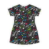 Colourful Musical instruments T-Shirt Dress (AOP) (3)