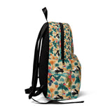 Tropical Piano Unisex Classic Backpack - Vibrant Floral Design for Music Lovers