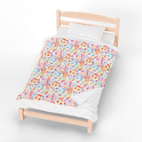 Music Notes Design 01 on Velveteen Plush Blanket for Music Lovers