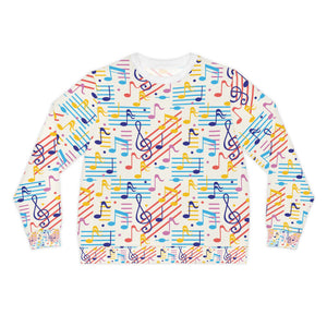 Music Notes Design 02 on Lightweight Sweatshirt | Music Lover's Gift