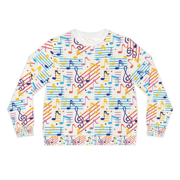 Music Notes Design 02 on Lightweight Sweatshirt | Music Lover's Gift