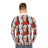 Mozart and Manuscript Design on Lightweight Sweatshirt | Music Lover's Gift