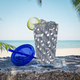Music Notes Design 03 on Tumbler with Straw - 16oz, Perfect for Music Lovers