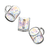 Music Notes Design 02 on Glass Mug - 10oz Coffee Cup for Music Lovers