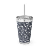 Music Notes Design 03 on Tumbler with Straw - 16oz, Perfect for Music Lovers