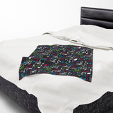 Music Notes Design 04 on Velveteen Plush Blanket for Music Lovers