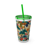 Sunsplash Tropical Piano Design 01 on Tumbler with Straw - 16oz, Perfect for Music Lovers