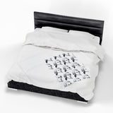 Mozart Sketch Design on Velveteen Plush Blanket for Music Lovers