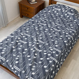 Music Notes Design 03 on Velveteen Plush Blanket for Music Lovers