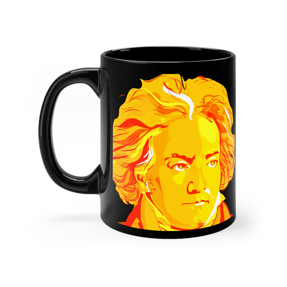 Beethoven Image 5 on Black mug 11oz