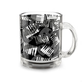 Piano Keys Design 03 on Glass Mug - 10oz Coffee Cup for Music Lovers