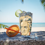 Beethoven Design 02 on Tumbler with Straw - 16oz, Perfect for Music Lovers