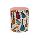 Musical Instruments Design 03 on Accent Coffee Mug - Beautiful Design for Music Lovers