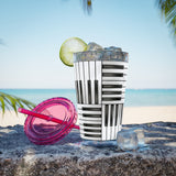 Piano Keys Design 01 on Tumbler with Straw - 16oz, Perfect for Music Lovers