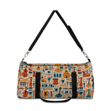 Musical Instruments Design 01 on Duffel Bag - Vibrant Floral Design for Musicians