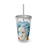 Beethoven Design 01 on Tumbler with Straw - 16oz, Perfect for Music Lovers