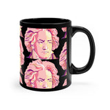 Beethoven Pattern 6 on Black mug 11oz